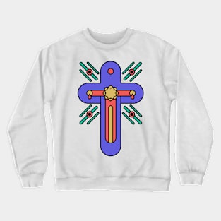 Christian cross and abstract design elements Crewneck Sweatshirt